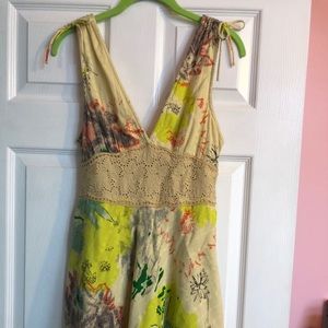 Free people yellow patterned sun dress